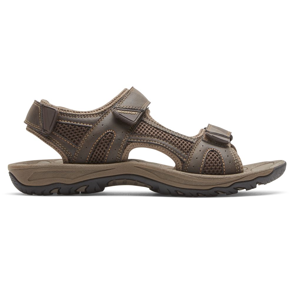 Rockport Canada Hayes Quarter-Strap - Mens Sandals Brown (OEM249781)